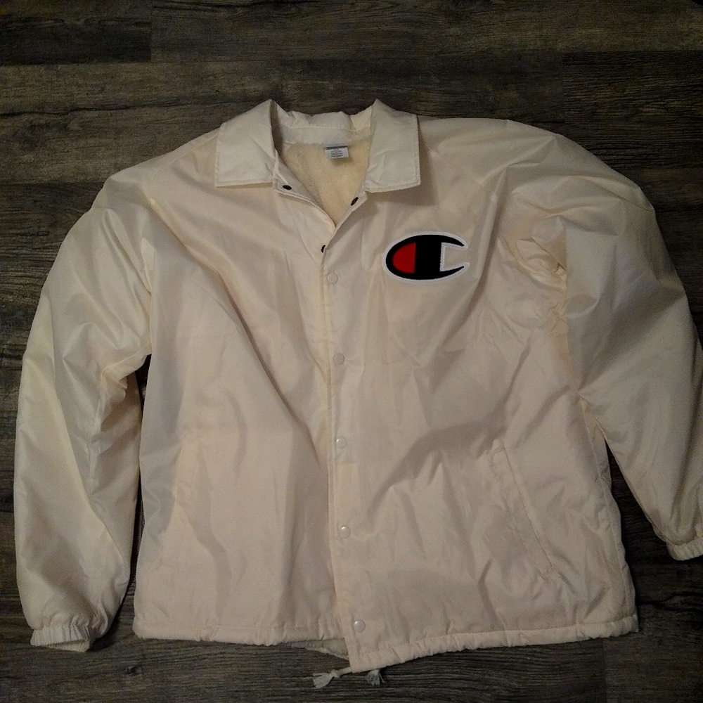 Champion faux fur lined coach jacket